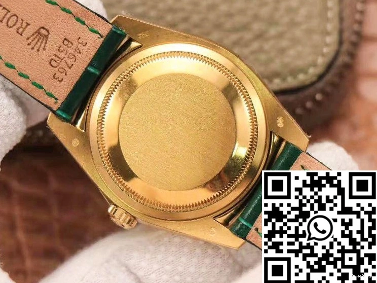 dial Gypsophila Day-Date Green watch 36mm Diamond Gold Rolex Enamel Replica 0312